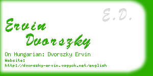 ervin dvorszky business card